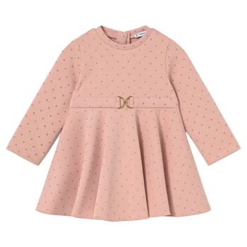 Younger Girls Pink & Gold Neoprene Dress