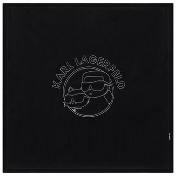 Black & White Ikonik Karl Logo Baby Blanket