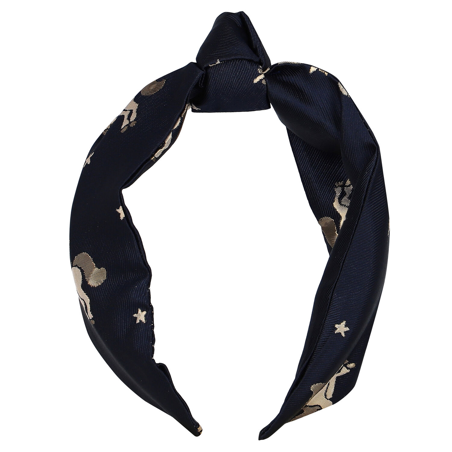 Girls Navy Blue Unicorn Jacquard Headband, 1, hi-res image number null