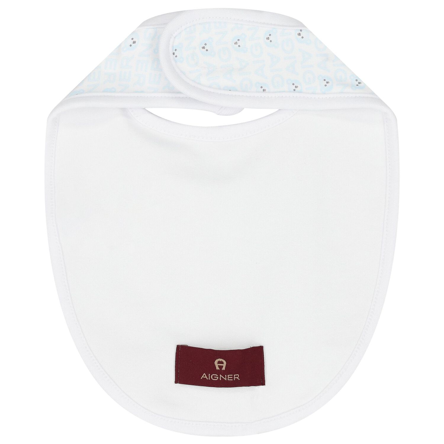 Baby Boys White & Blue Logo Bib, 2, hi-res image number null