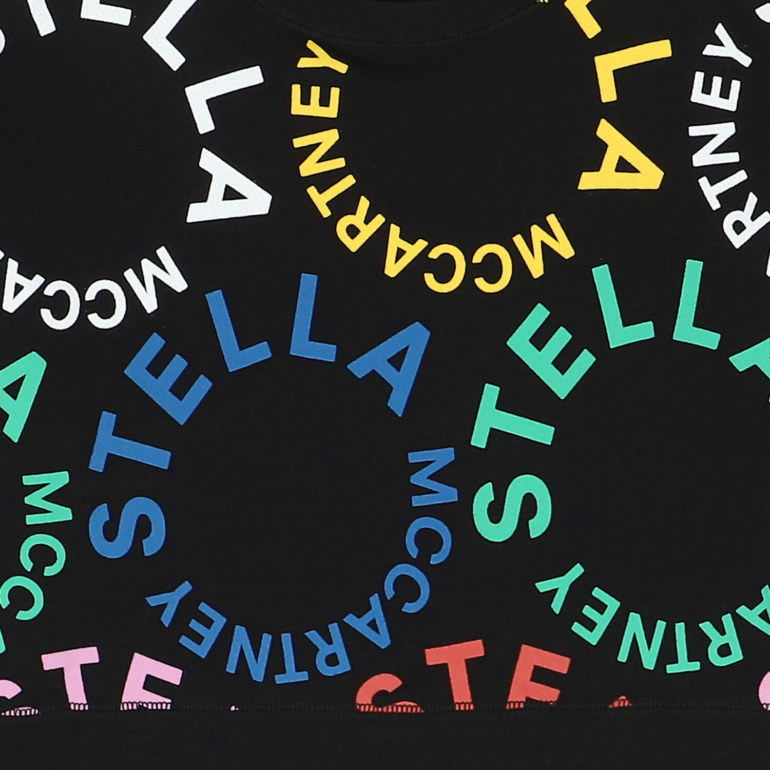 سويت شيرت بنات بالشعار باللون الاسود, 1, hi-res