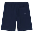 Boys Navy Cotton Shorts, 2, hi-res