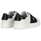 White & Black Logo Trainers, 1, hi-res