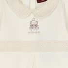 Ivory & Beige Teddy Bear Logo Babygrow, 1, hi-res