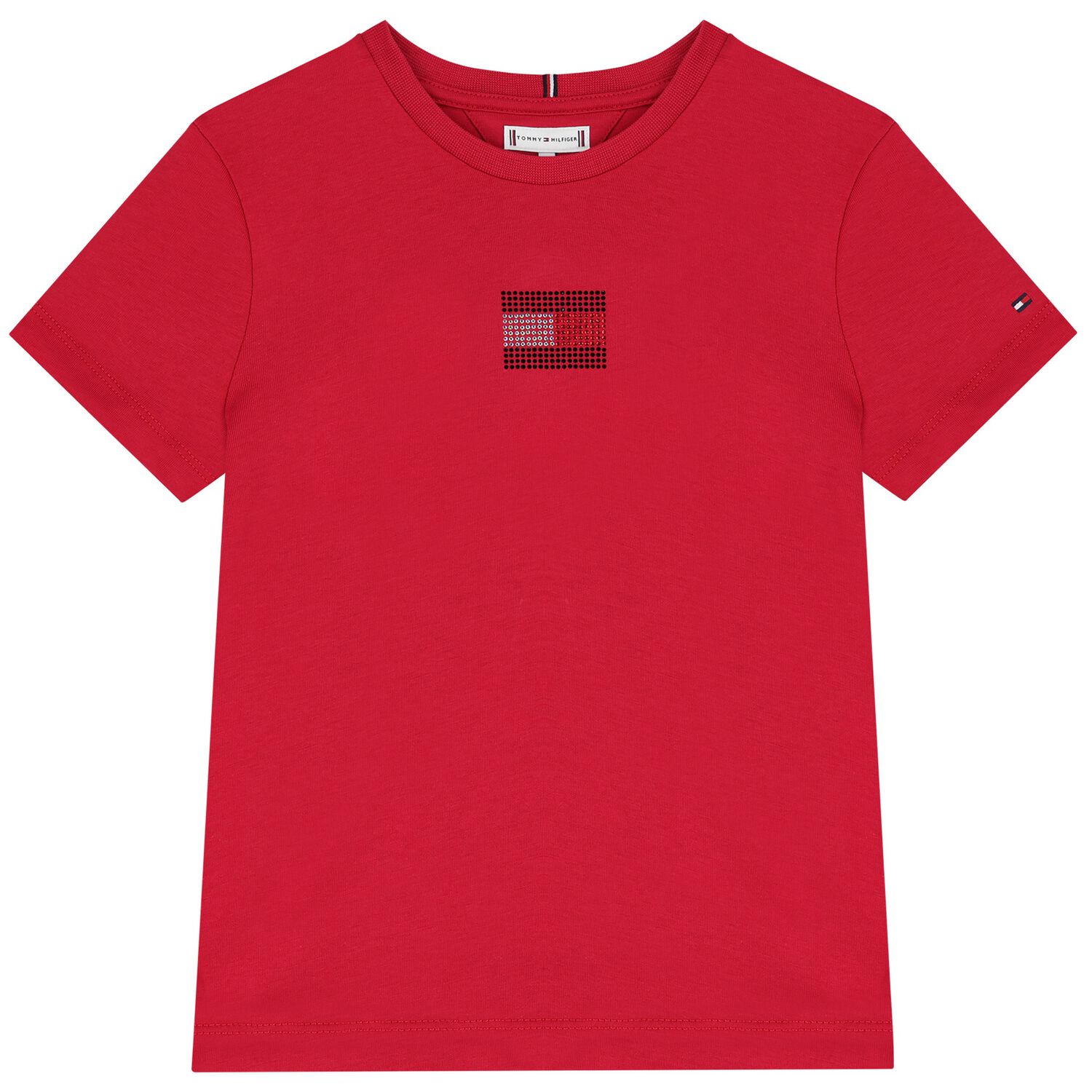 تي شيرت أحمر مزين بشعار للبنات, 2, hi-res
