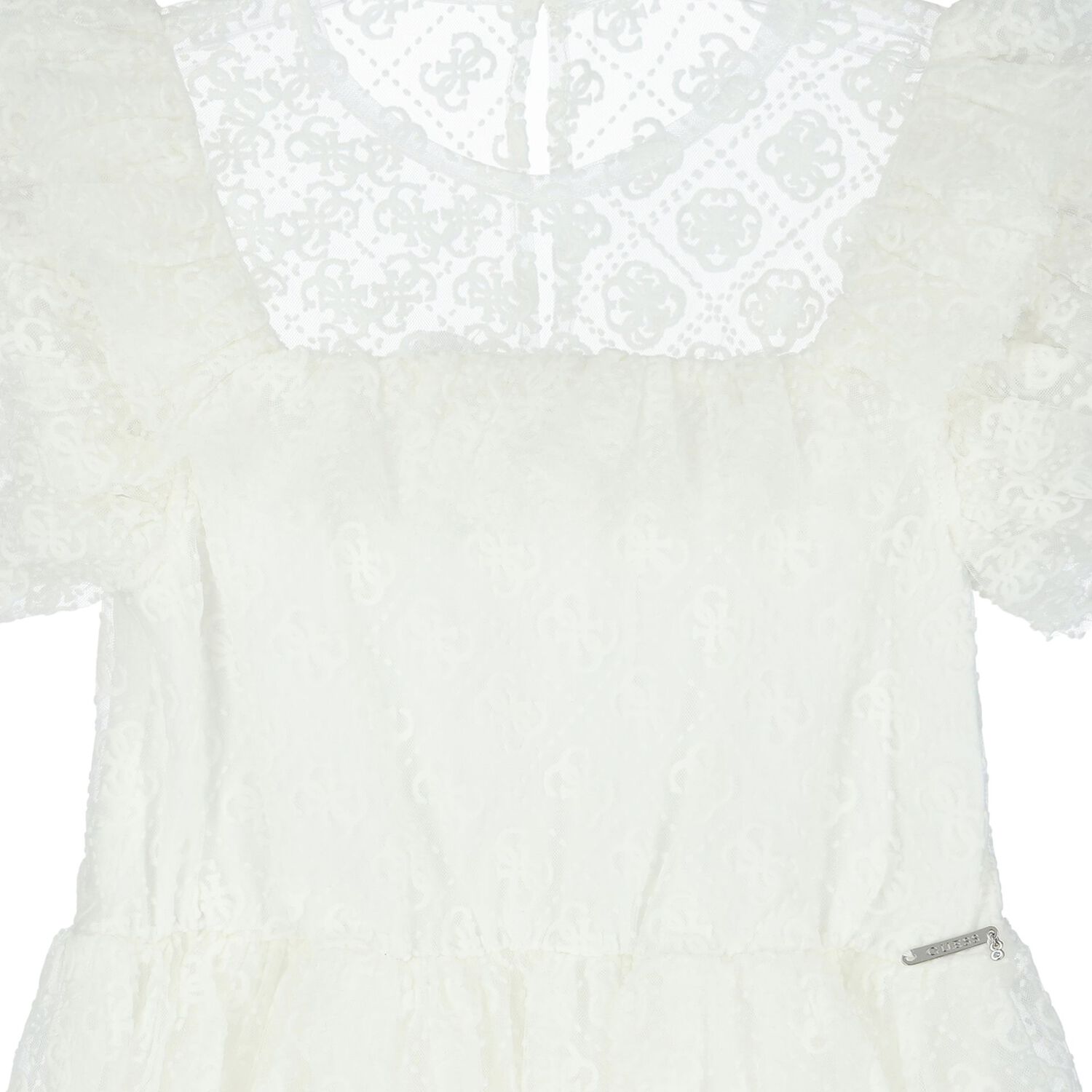 فستان بنات بكشكشة بالشعار باللون العاجى, 1, hi-res image number null