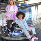 تنورة بنات مطرزة بالشعار باللون الوردي, 1, hi-res