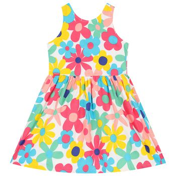 Girls White Floral Dress