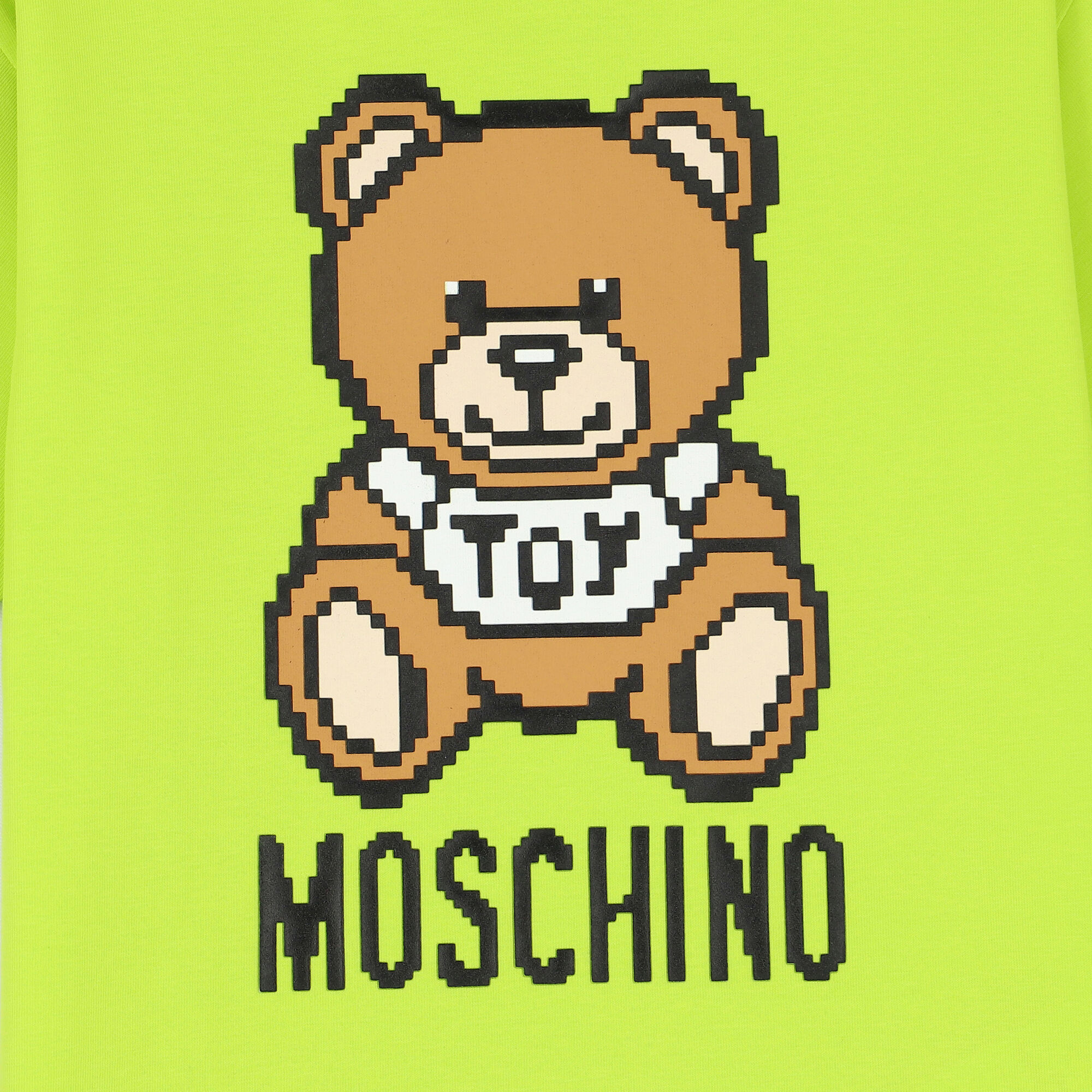 Moschino Neon Green Teddy Logo T Shirt Junior Couture UAE