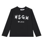 Black Logo Younger Long Sleeve Top, 2, hi-res