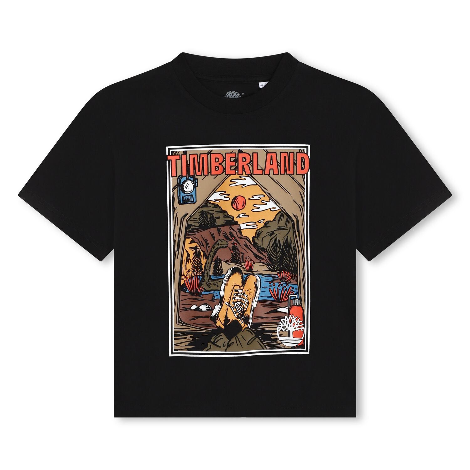 تيشيرت أولاد بالشعار باللون الأسود, 1, hi-res image number null