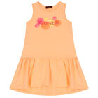 Girls Orange Logo Dress, 1, hi-res