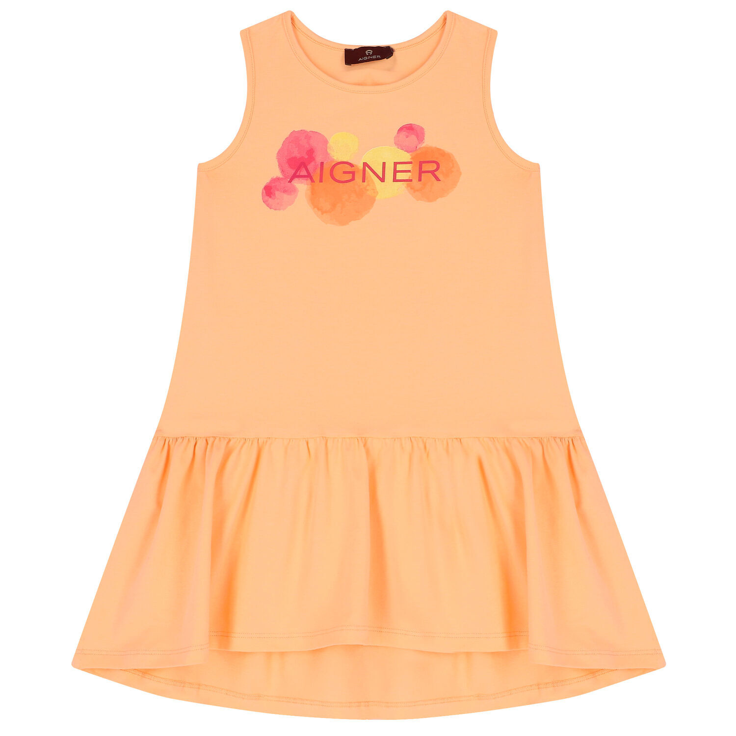 Girls Orange Logo Dress, 1, hi-res image number null