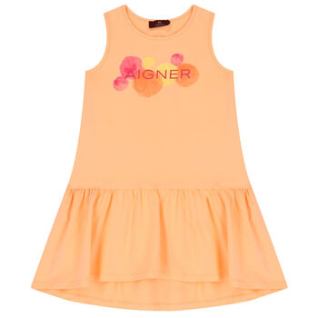 Aigner Girls Orange Logo Dress, 1 Girls Orange Logo Dress