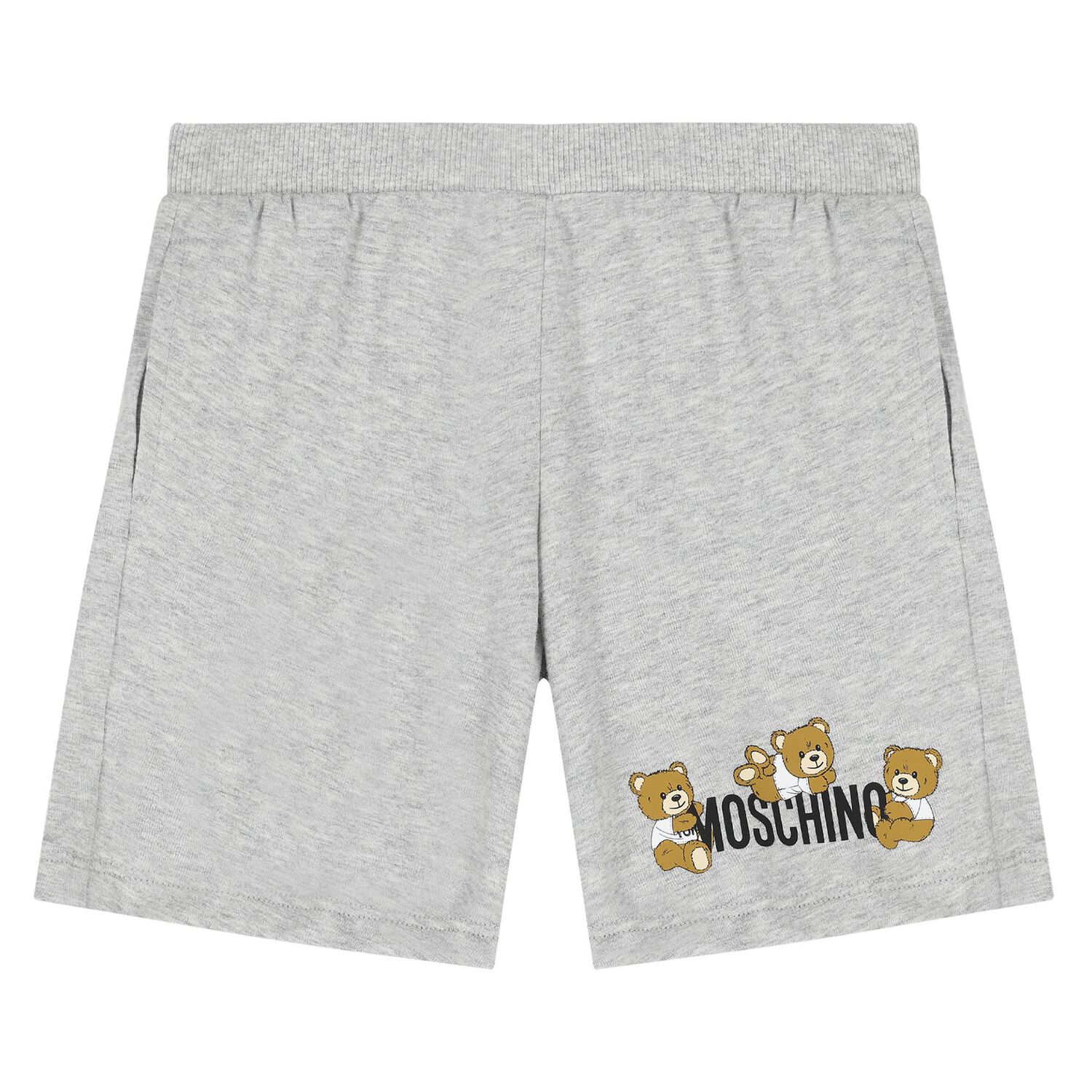 Younger Black & Grey Teddy Bear Logo Shorts Set, 5, hi-res image number null