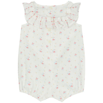 Baby Girls White Floral Romper