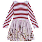Younger Girls Purple & Red Striped Dress, 1, hi-res