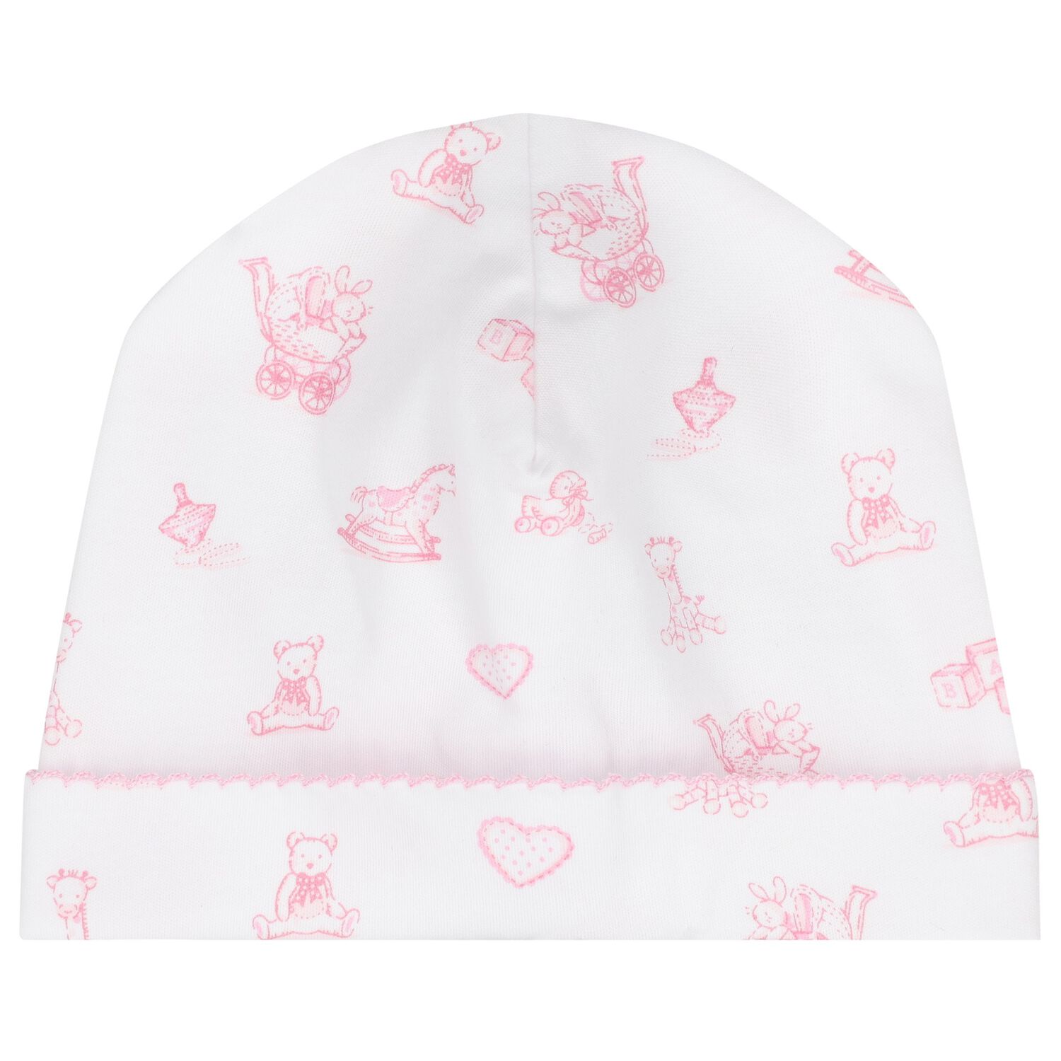 Baby Girls White & Pink Vintage Toy Treasures Hat, 1, hi-res image number null
