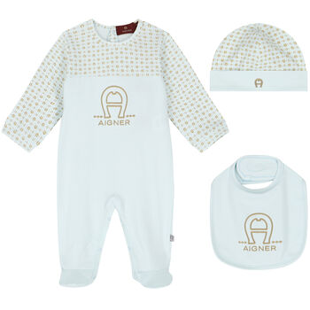 Blue & Gold Logo Babygrow Set