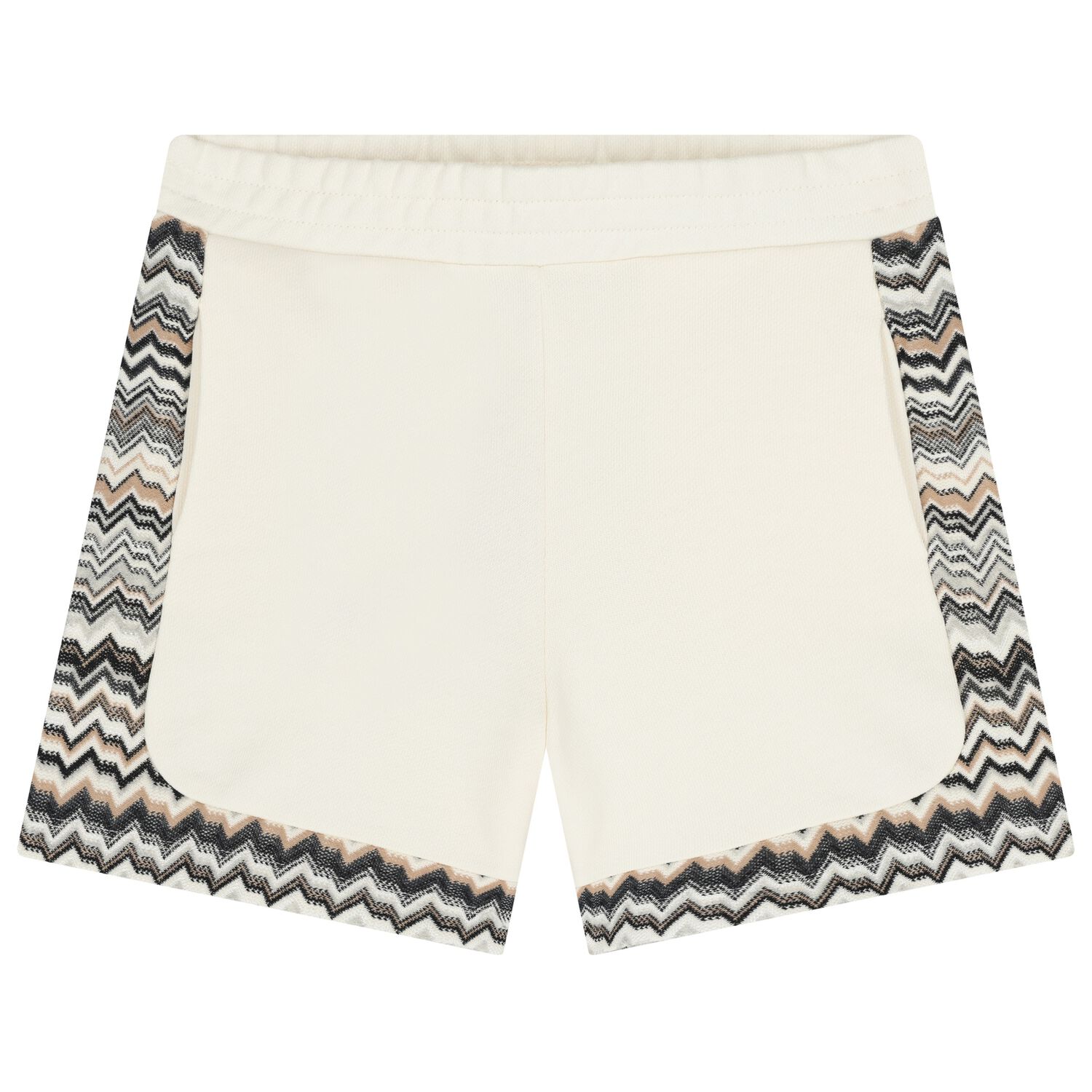 Boys Ivory Zig Zag Shorts, 1, hi-res