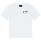 Boys White Logo T-Shirt, 3, hi-res