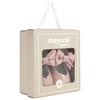 Baby Girls Pink Bow Pre Walker Shoes, 4 Baby Girls Pink Bow Pre Walker Shoes