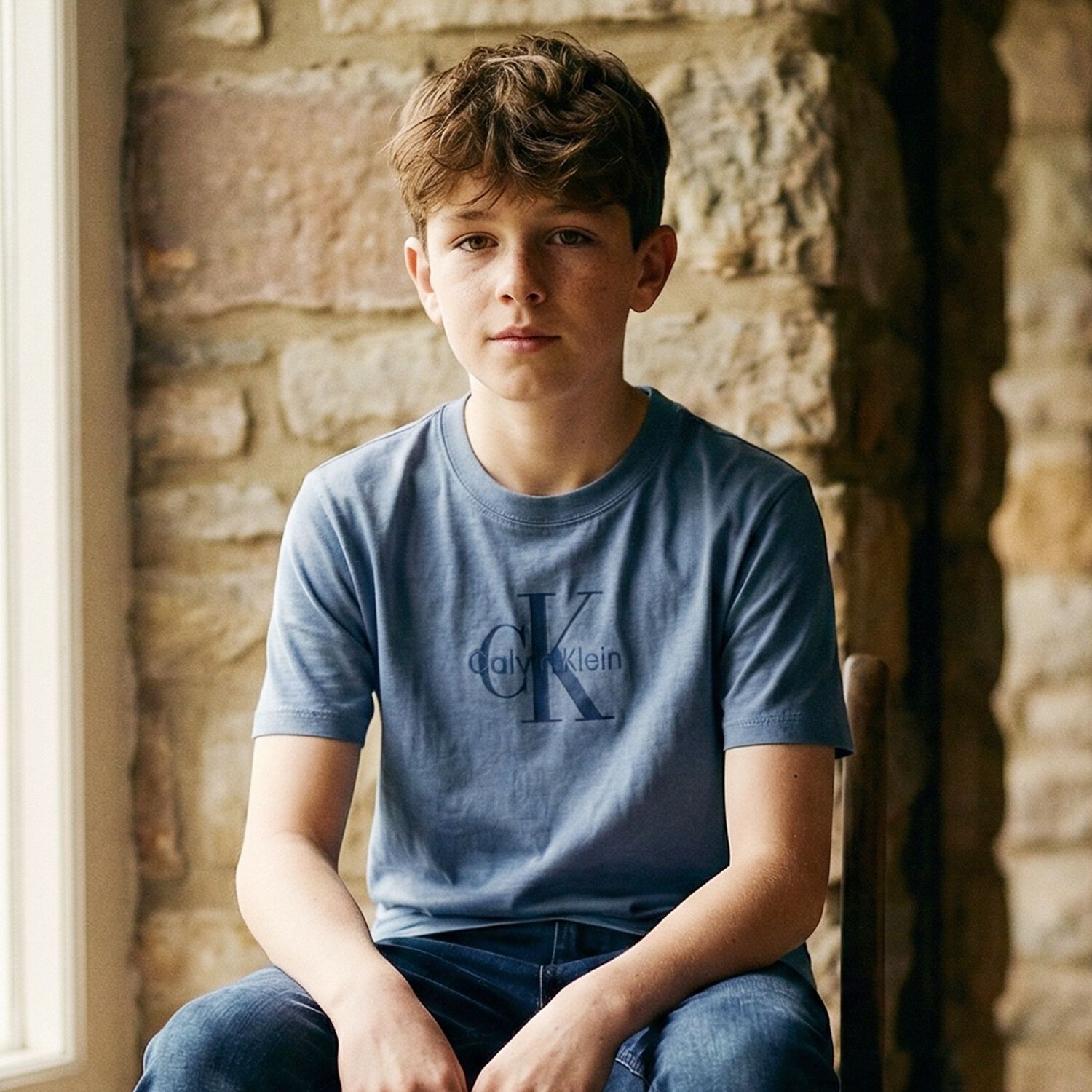 Boys Blue Logo T-Shirt, 1, hi-res