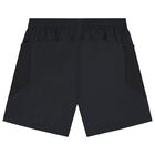 Boys Black Logo Shorts, 1, hi-res