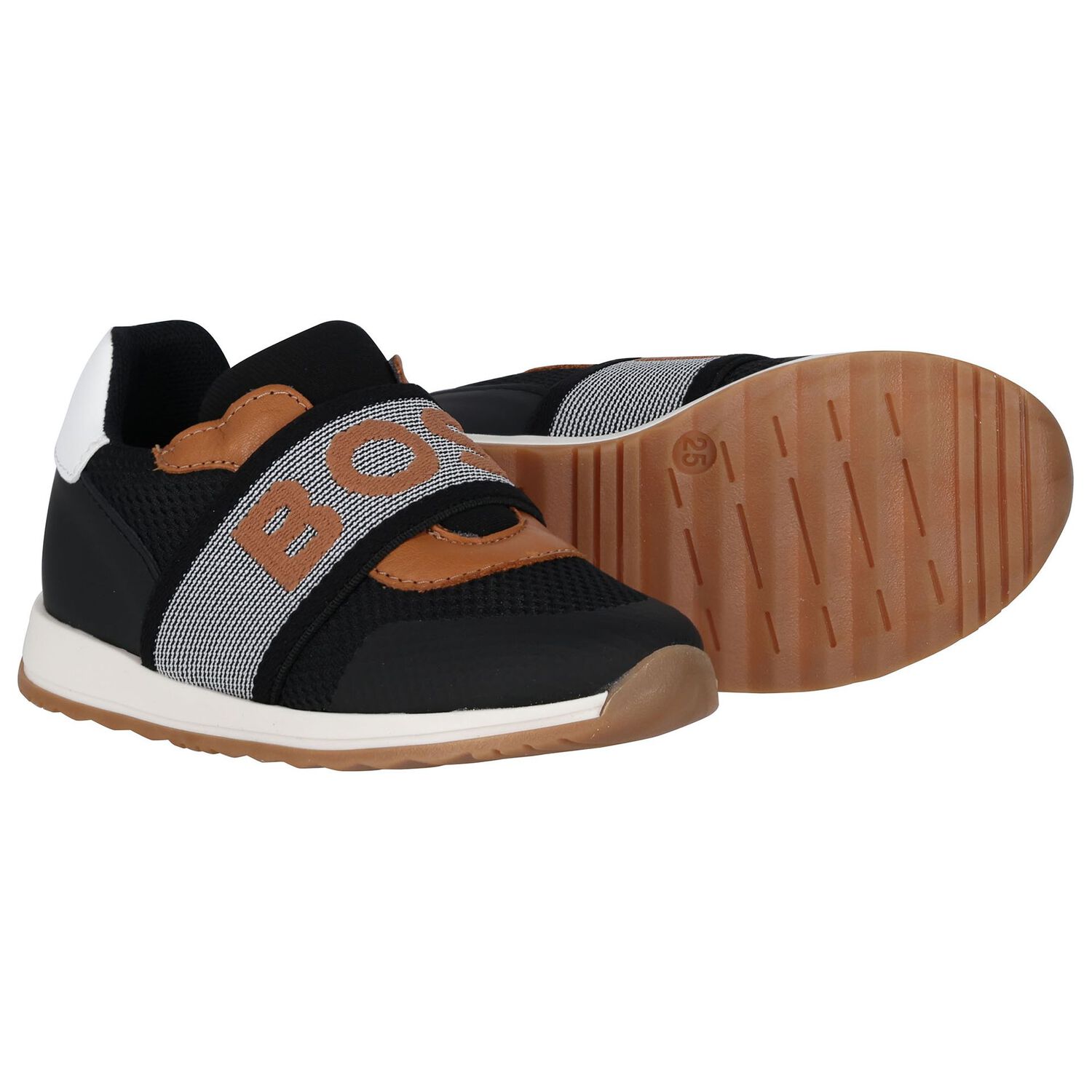 Boys Black Logo Trainers, 1, hi-res image number null