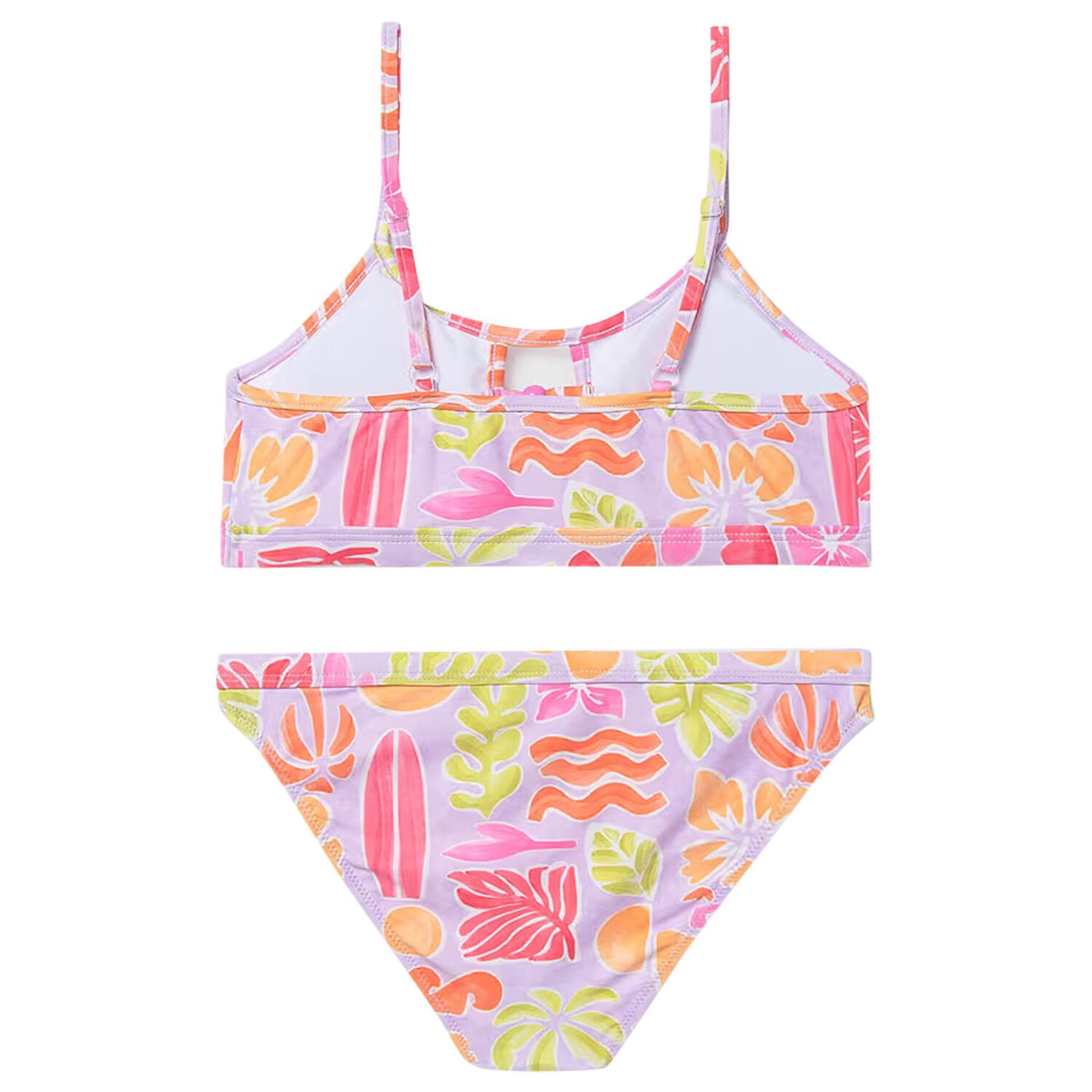 بيكيني للبنات باللون الليلك بتصميم تجريدي, 1, hi-res