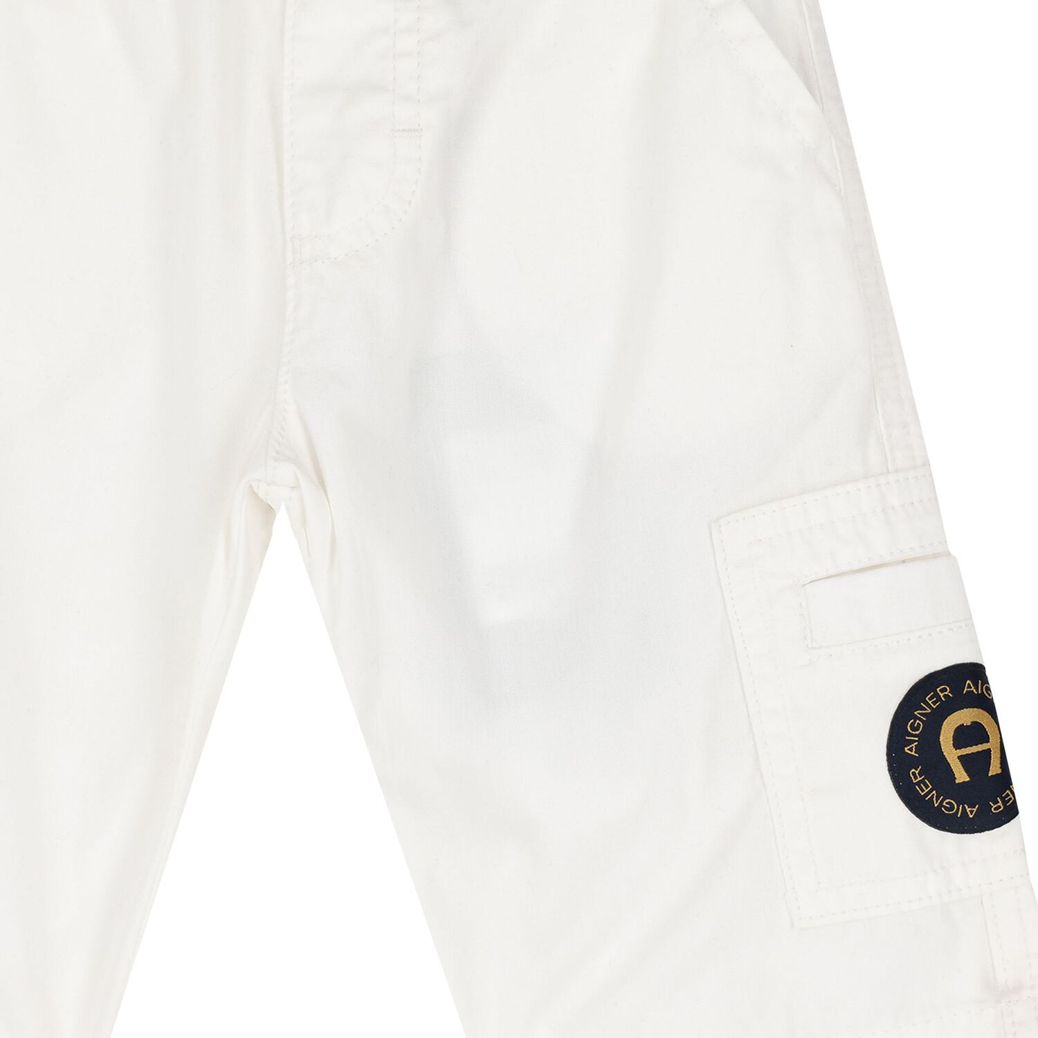 Younger Boys White Logo Shorts, 1, hi-res