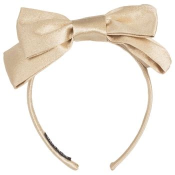 Girls Gold Bow Headband