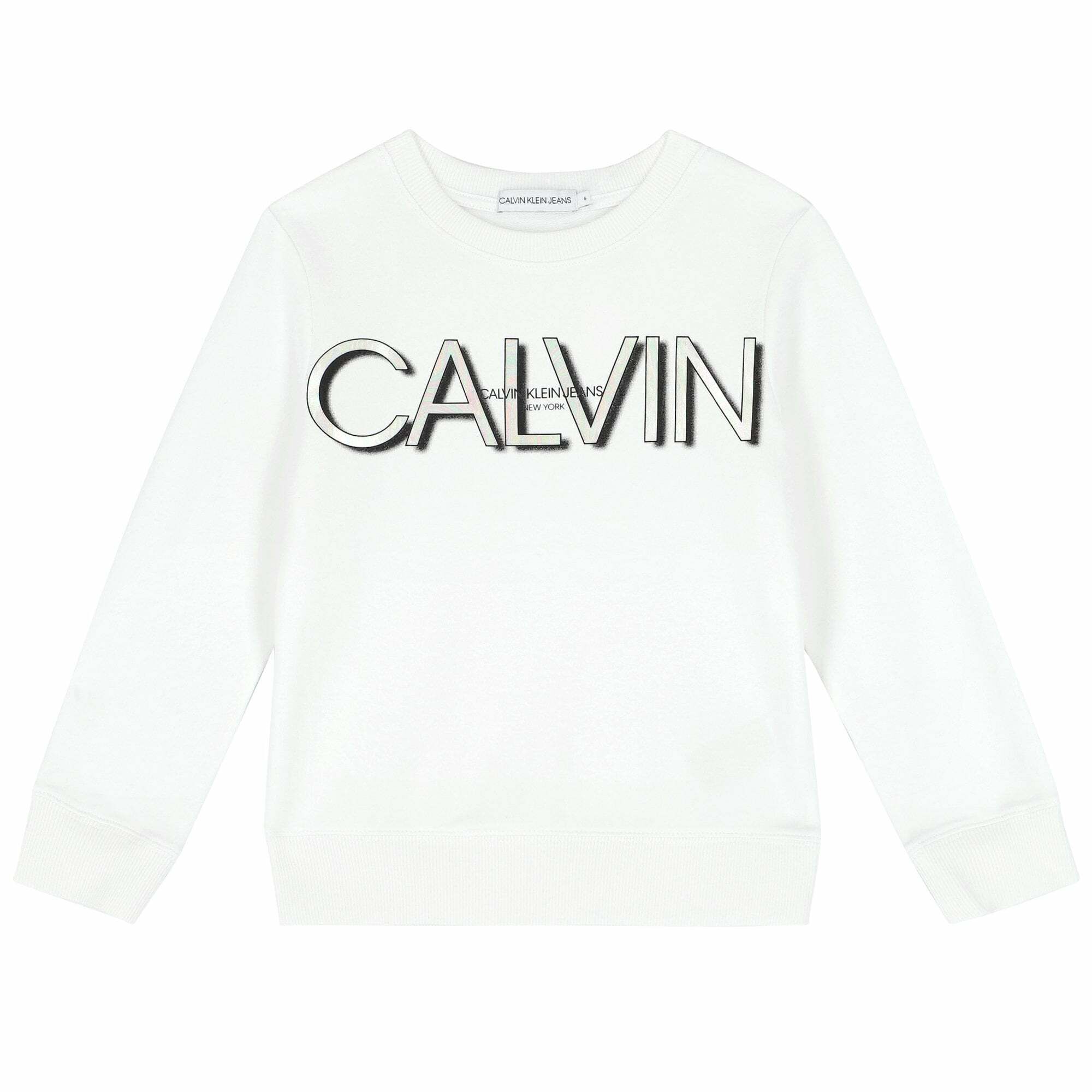 Calvin Klein Girls White Logo Sweatshirt Junior Couture UAE