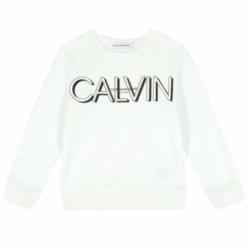 Girls White Logo Sweatshirt