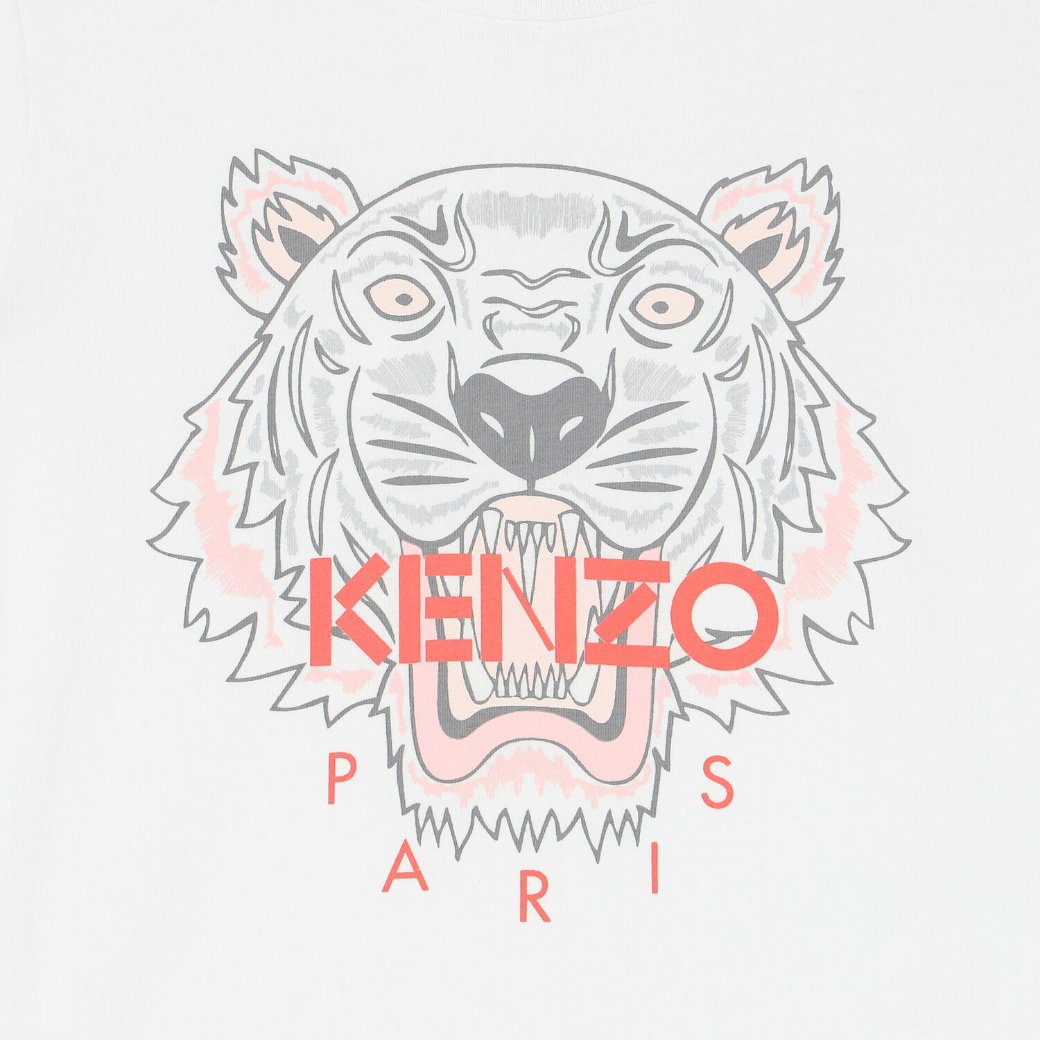 Girls White Tiger T-Shirt, 1, hi-res