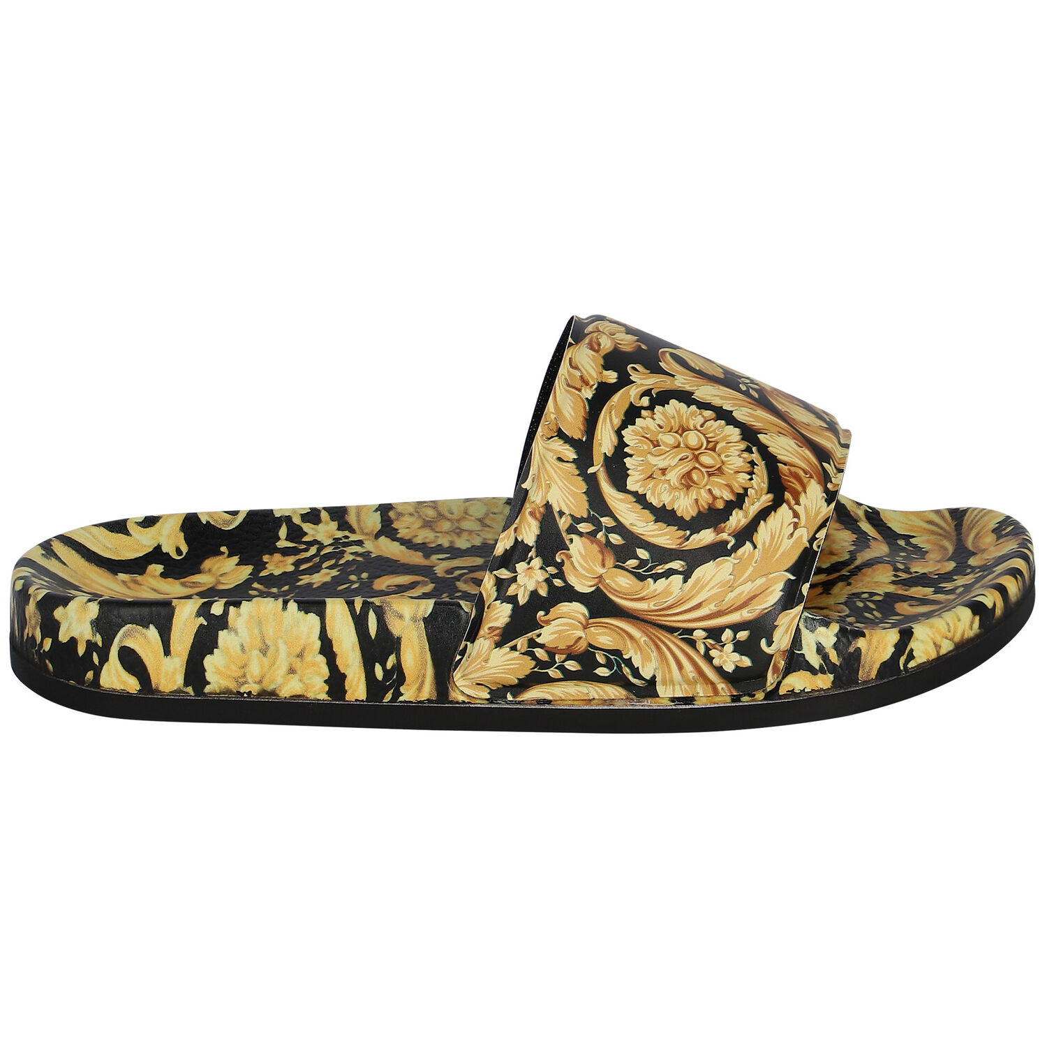 Gold & Black Barocco Sliders, 1, hi-res