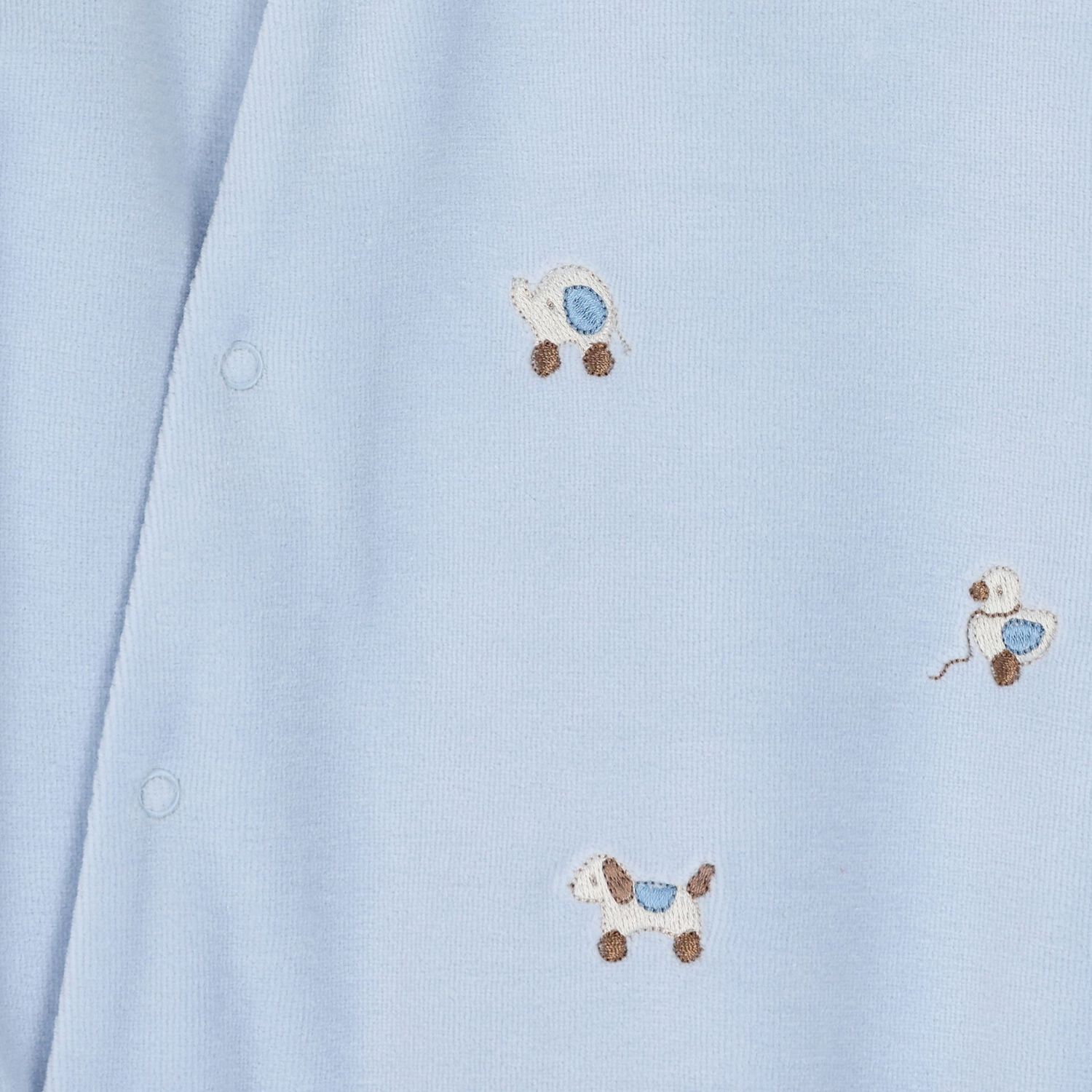 Baby Boys Blue Embroidered Babygrow, 2, hi-res