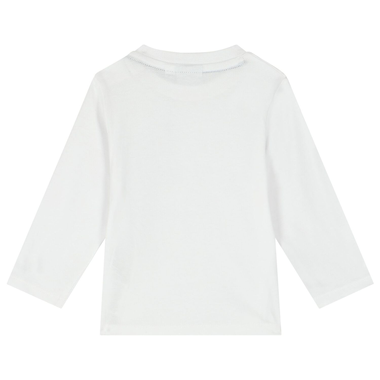 Younger Boys White Logo Long Sleeve Top, 2, hi-res image number null