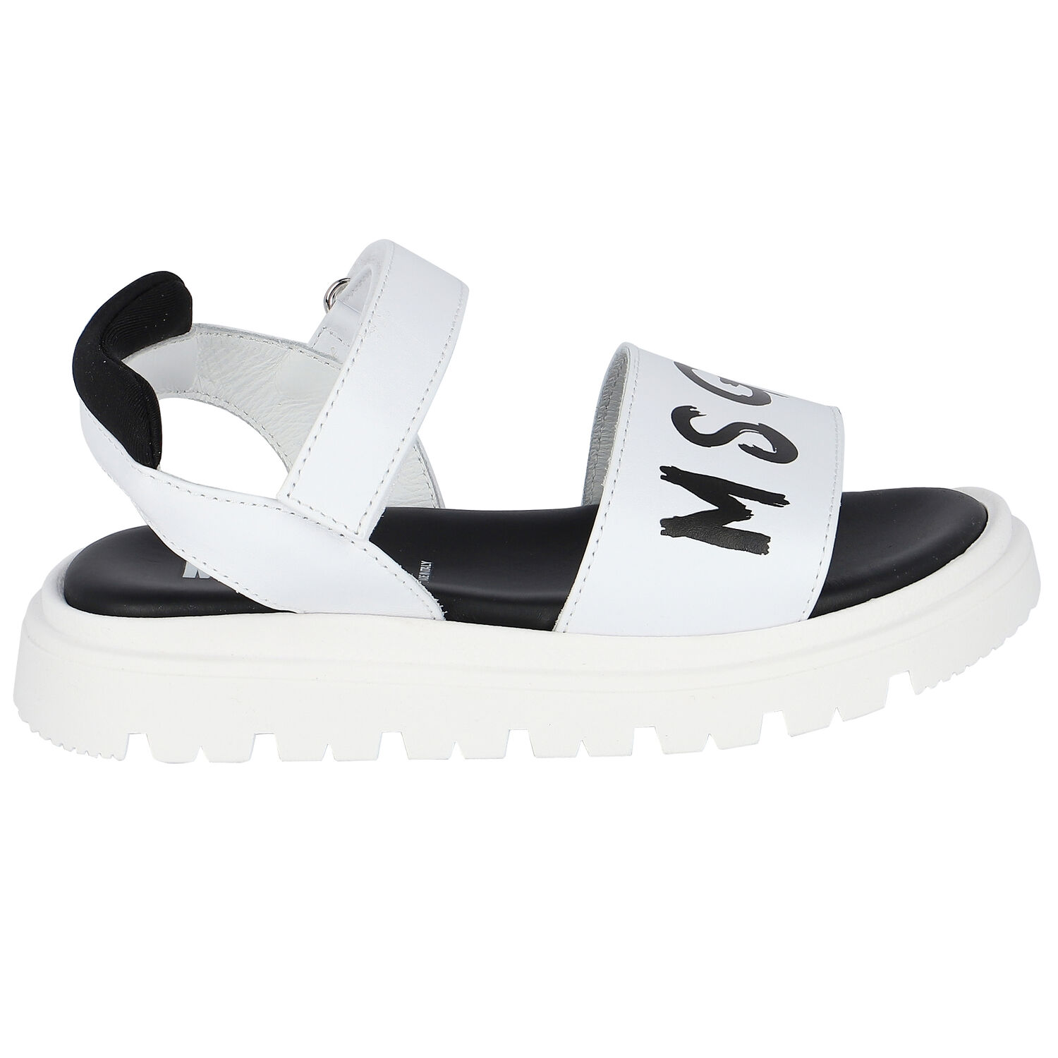 White & Black Logo Sandals, 1, hi-res image number null