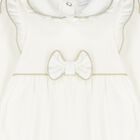 Baby Girls Ivory & Gold Bow Babygrow, 1, hi-res