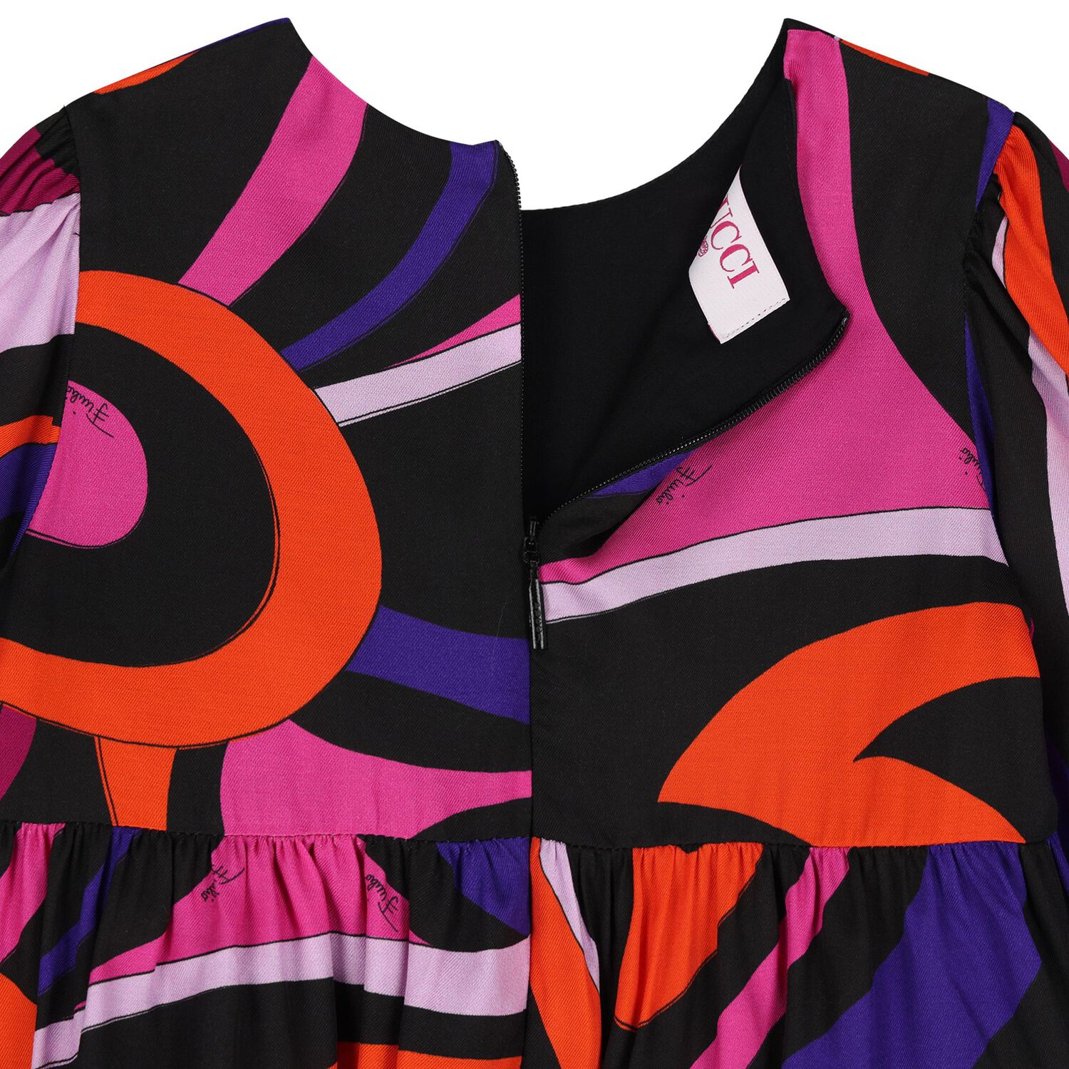 Younger Girls Black Vortice Tiered Dress, 1, hi-res