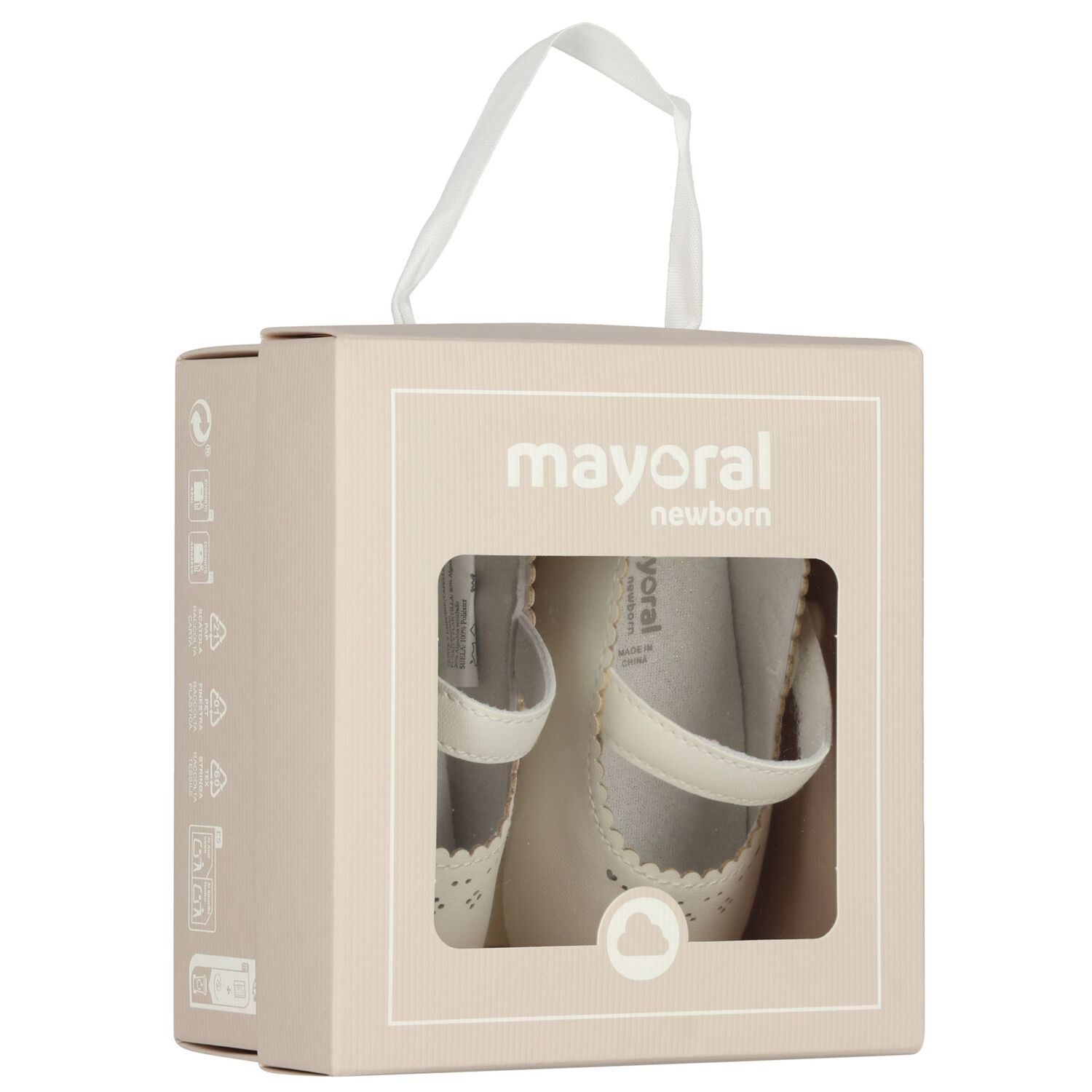 Baby Girls Ivory Leather Pre Walker Shoes, 1, hi-res