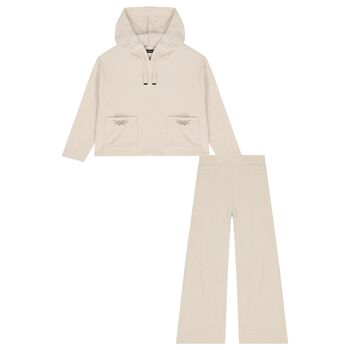 Girls Beige Trousers Set