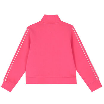 Girls Pink Logo Zip-Up Top