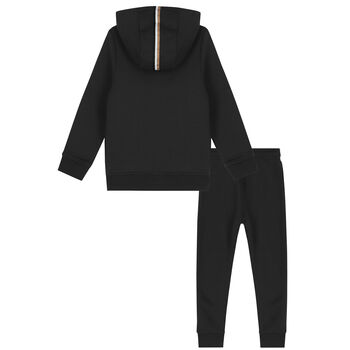Boys Black Logo Tracksuit