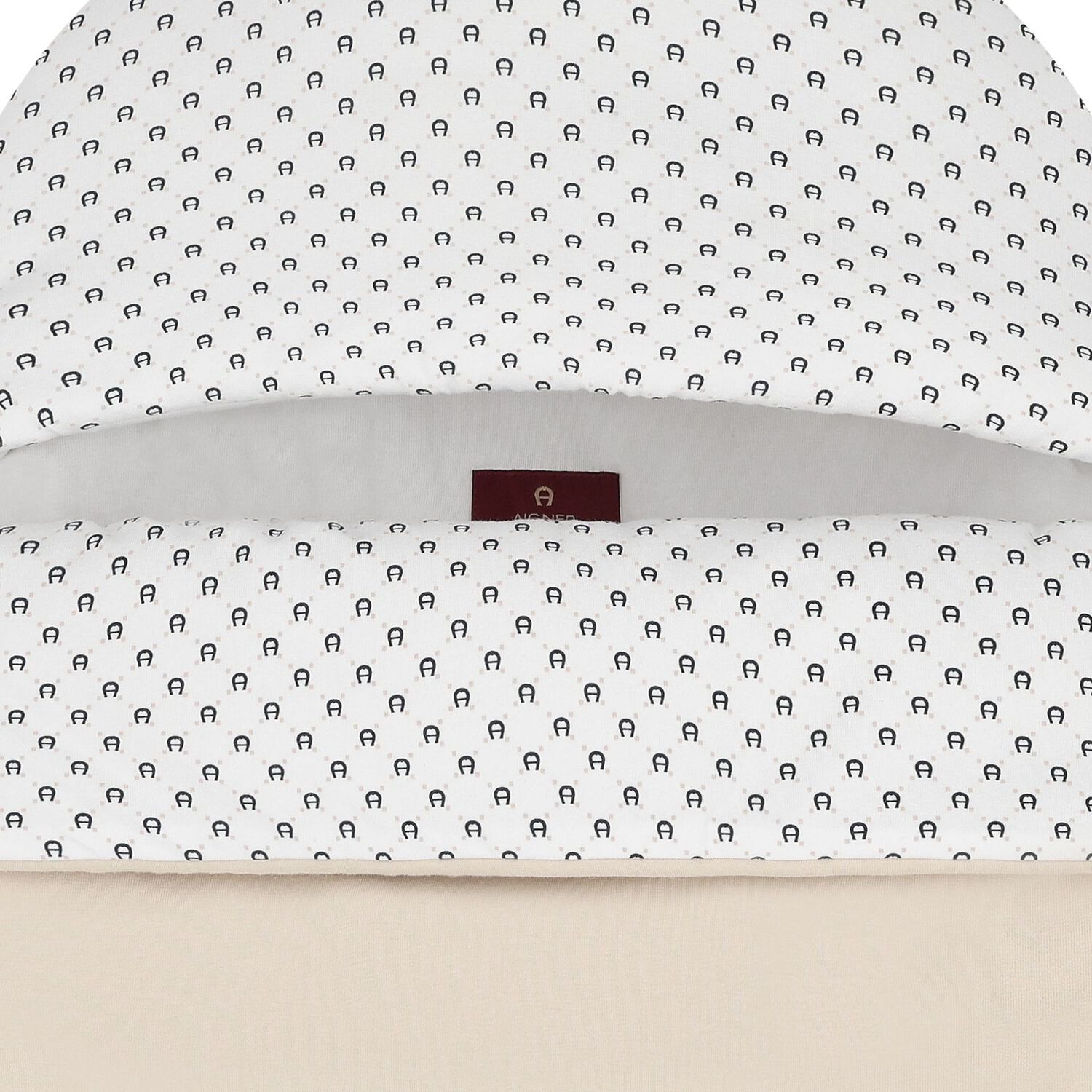 Beige & White Logo Baby Nest, 1, hi-res