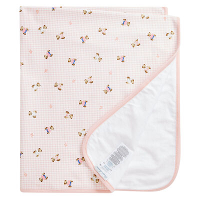 Baby Girls Pink & White Bear Blanket