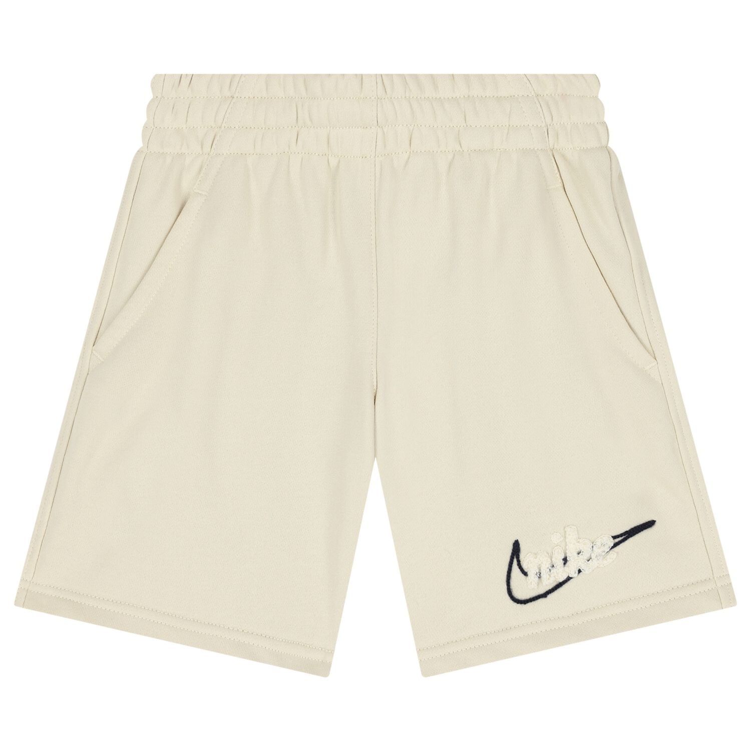 Boys Beige Logo Shorts, 1, hi-res
