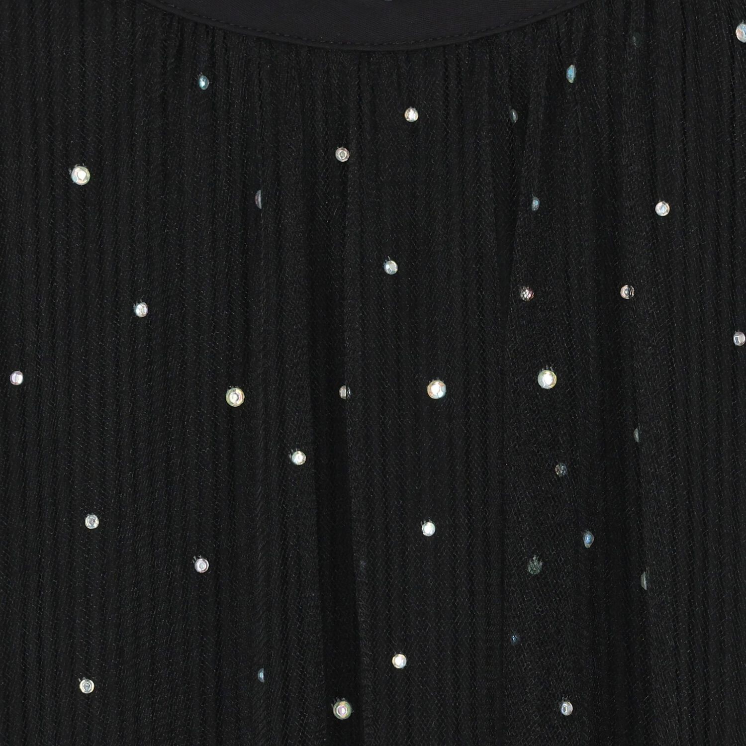 Girls Black Rhinestone Tulle Dress, 1, hi-res