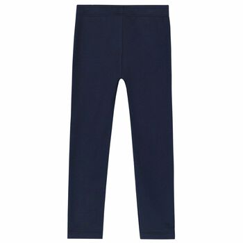 Girls Navy Logo Leggings